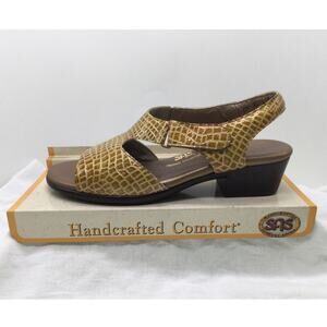 SAS Suntimer Heeled Leather Sandal Womens 10.5 N Comfort Shoe New
